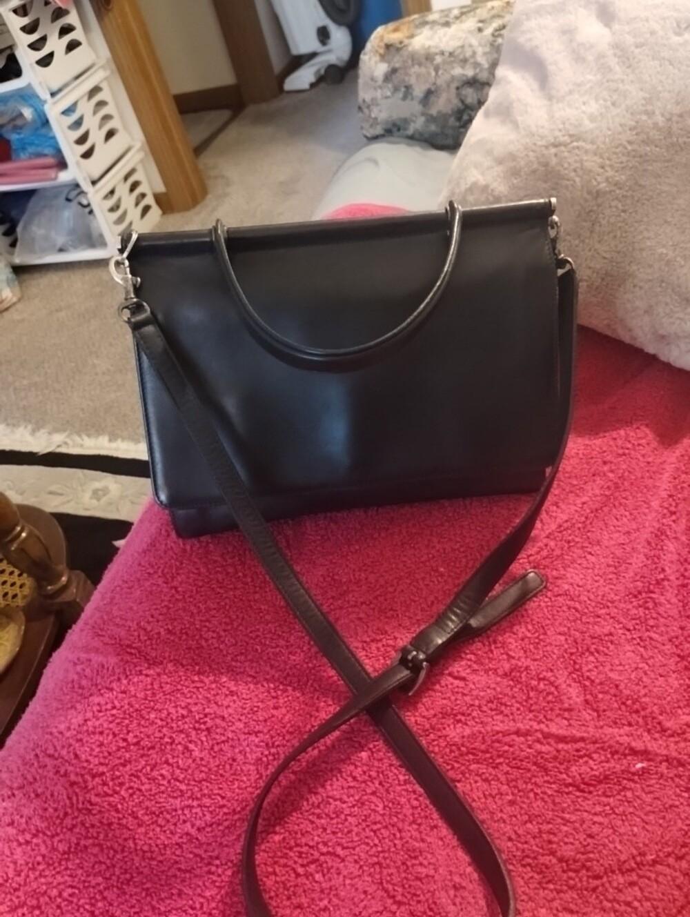 Vtg Coach Whitney #9185 Black Leather Satchel